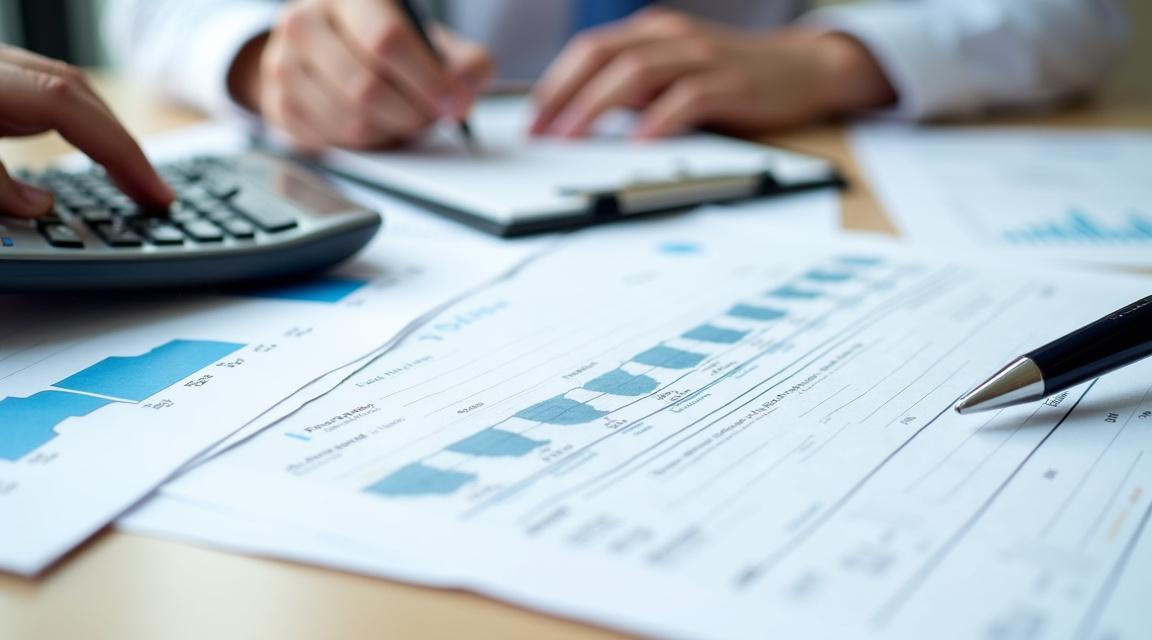 Persona revisando documentos financieros, simbolizando la protección y asesoría al consumidor.