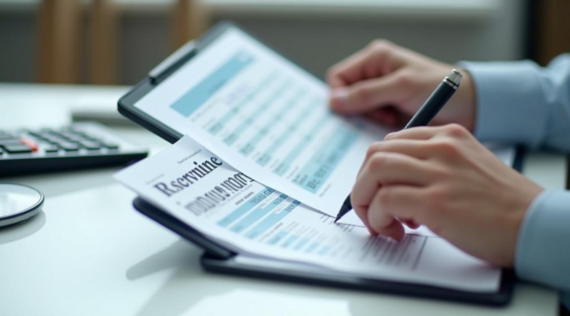 Persona revisando documentos financieros, simbolizando la protección al consumidor y la gestión de quejas.