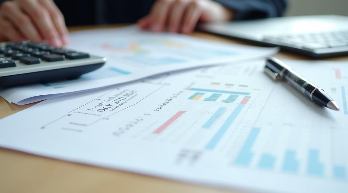 Documentos financieros y calculadora sobre una mesa, simbolizando el análisis de préstamos.
