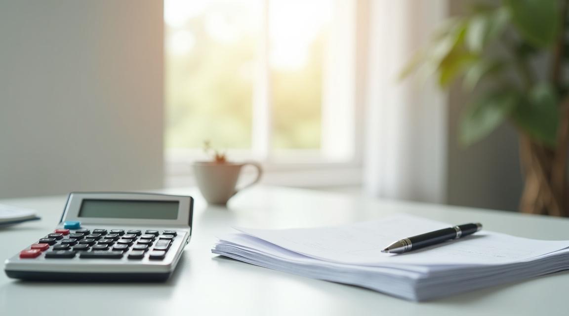 Documentos financieros y calculadora sobre una mesa, simbolizando el análisis de deudas y refinanciación.